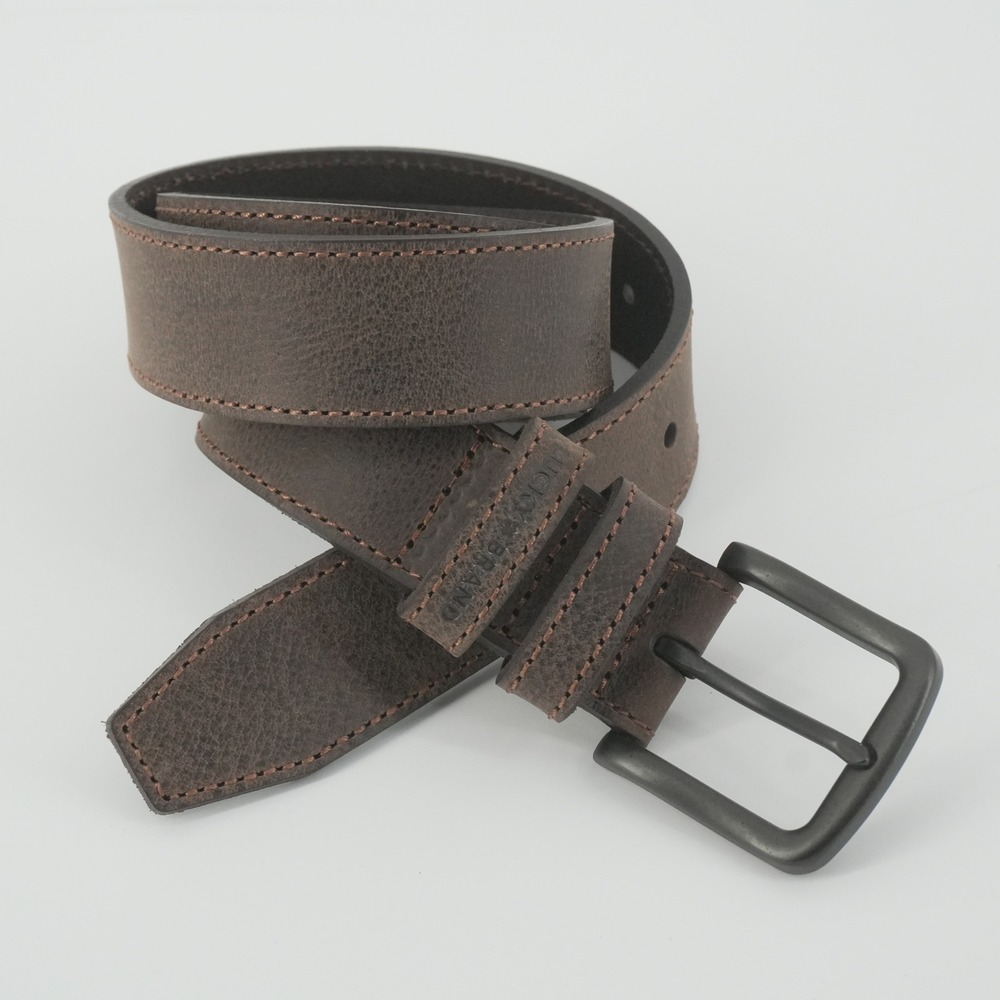 Lucky Brand Leather Belt Mens 36 Dark Brown Matte Black Buckle LOPM-3603